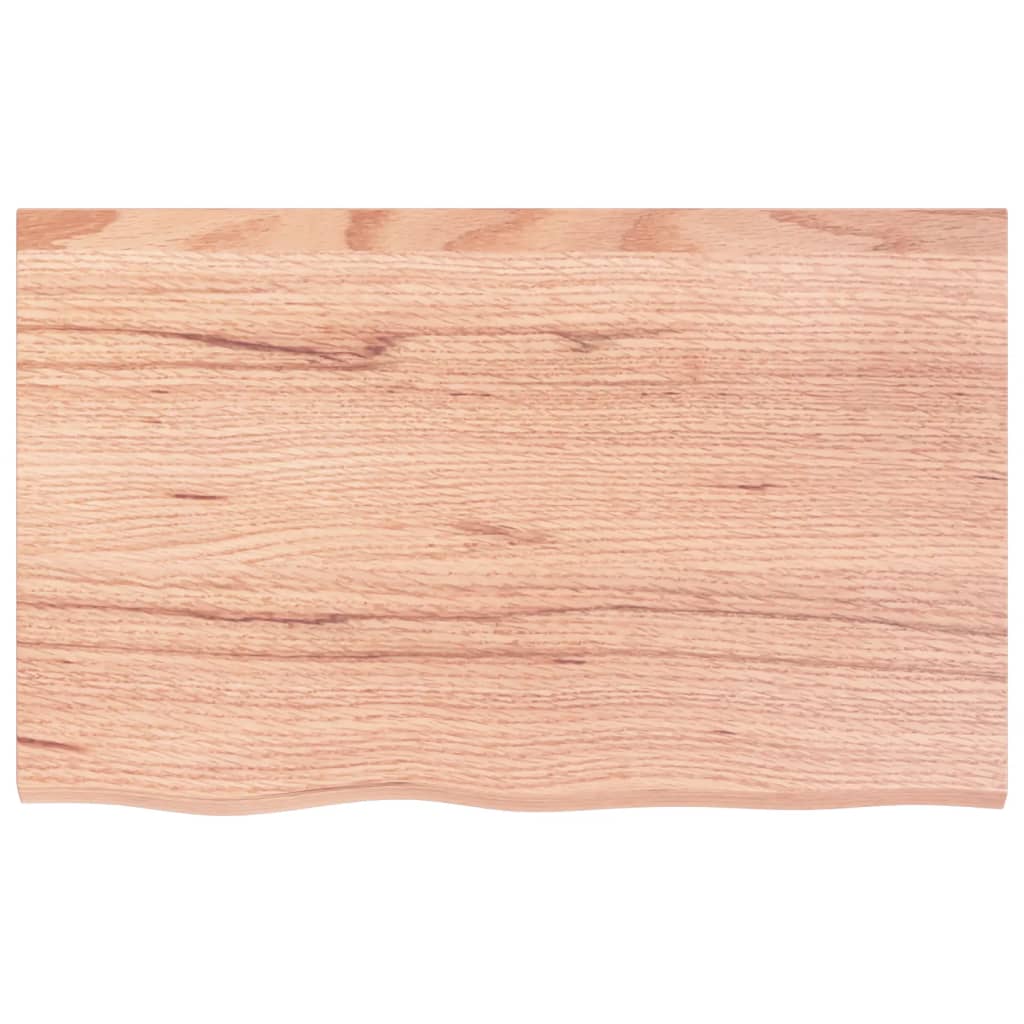 væghylde 80x50x(2-4) cm behandlet massivt egetræ lysebrun