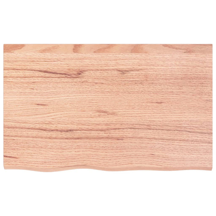 væghylde 80x50x(2-4) cm behandlet massivt egetræ lysebrun