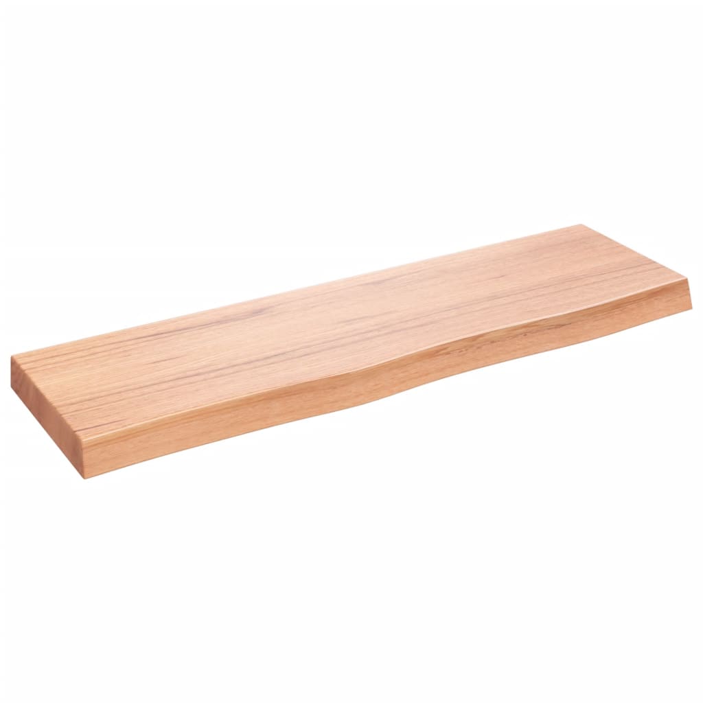 væghylde 100x30x(2-6) cm behandlet massivt egetræ lysebrun