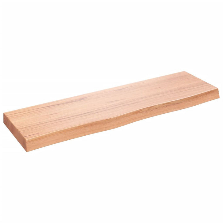 væghylde 100x30x(2-6) cm behandlet massivt egetræ lysebrun