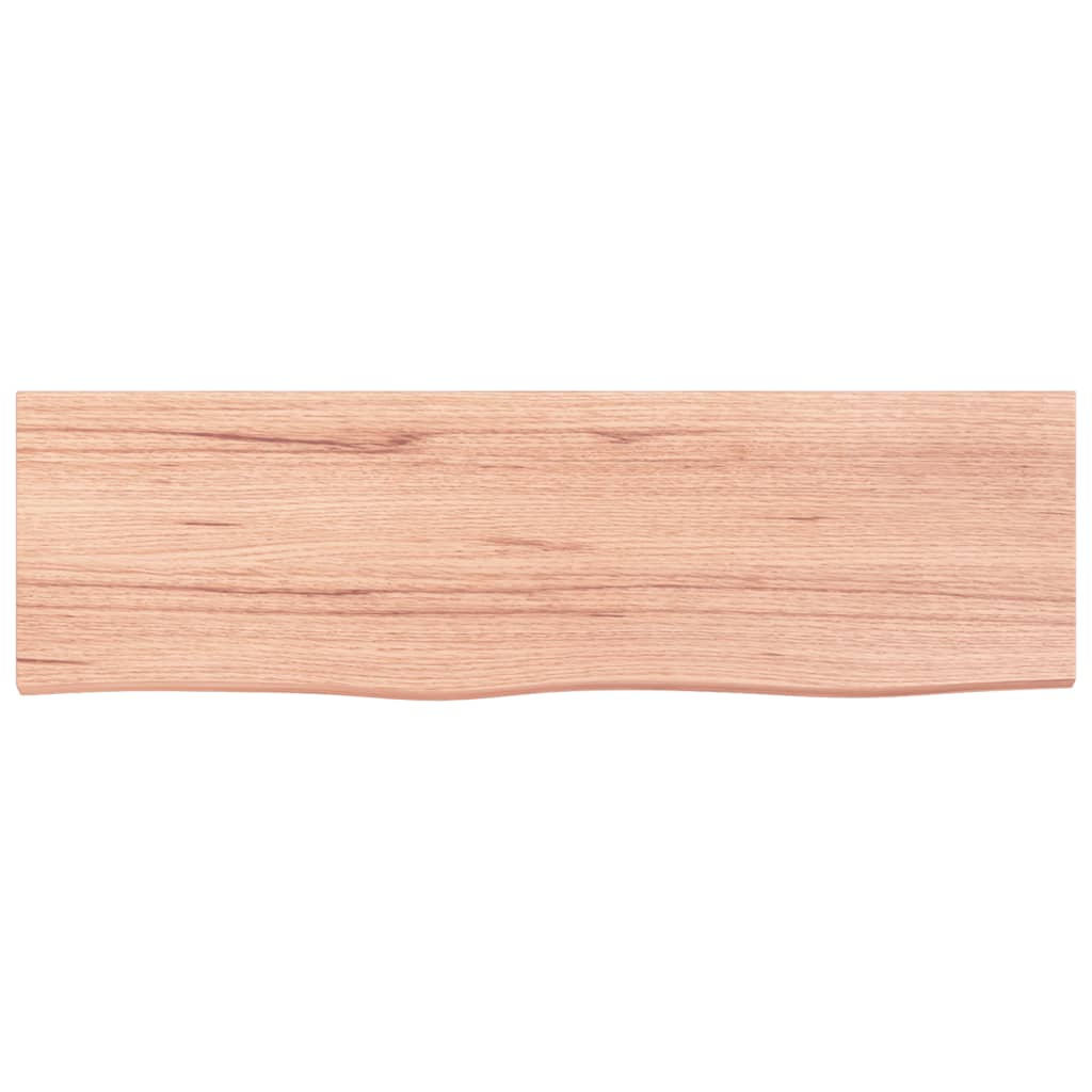 væghylde 100x30x(2-6) cm behandlet massivt egetræ lysebrun