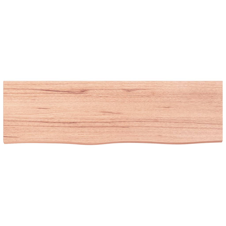 væghylde 100x30x(2-6) cm behandlet massivt egetræ lysebrun