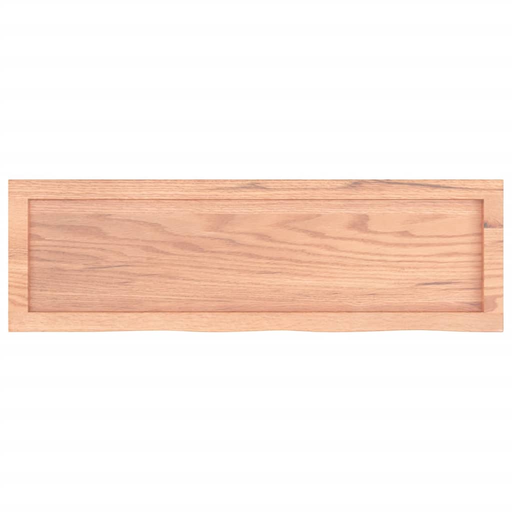væghylde 100x30x(2-6) cm behandlet massivt egetræ lysebrun