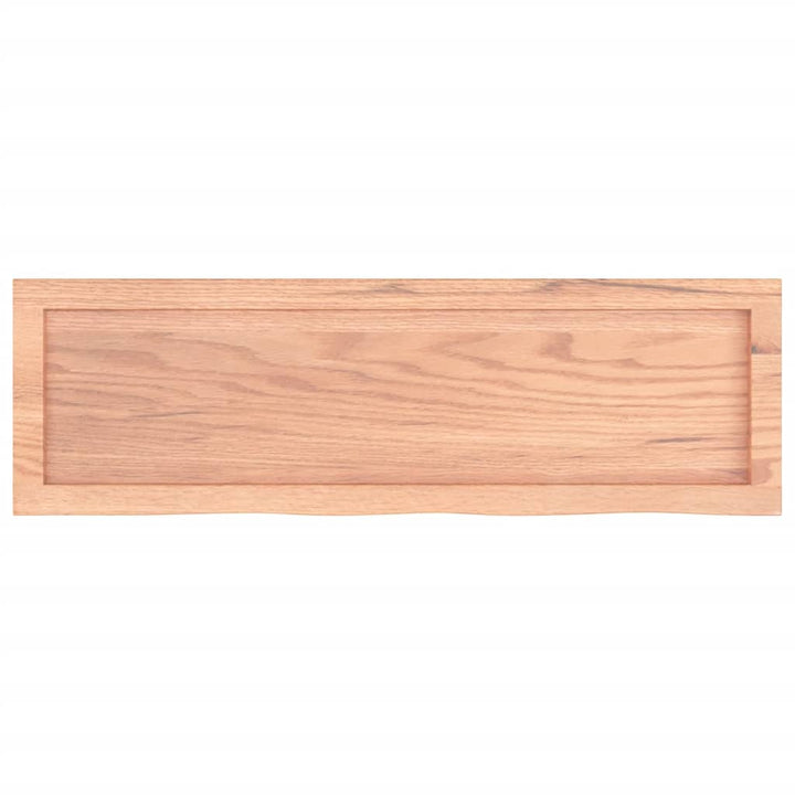 væghylde 100x30x(2-6) cm behandlet massivt egetræ lysebrun