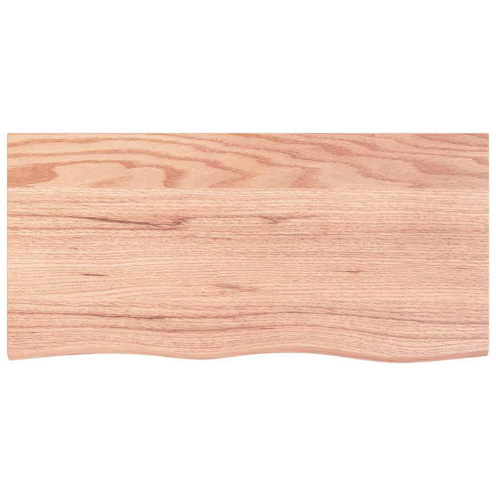 væghylde 100x50x(2-4) cm behandlet massivt egetræ lysebrun