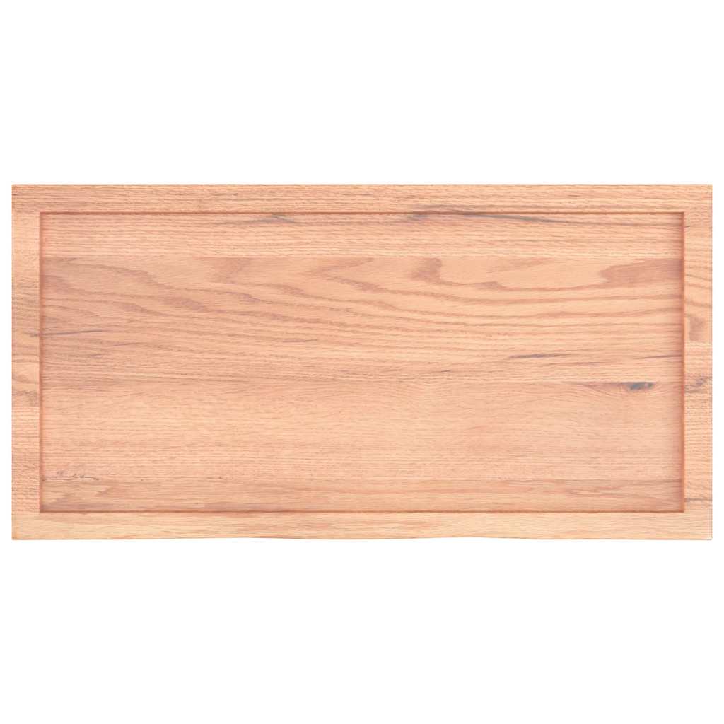 væghylde 100x50x(2-4) cm behandlet massivt egetræ lysebrun