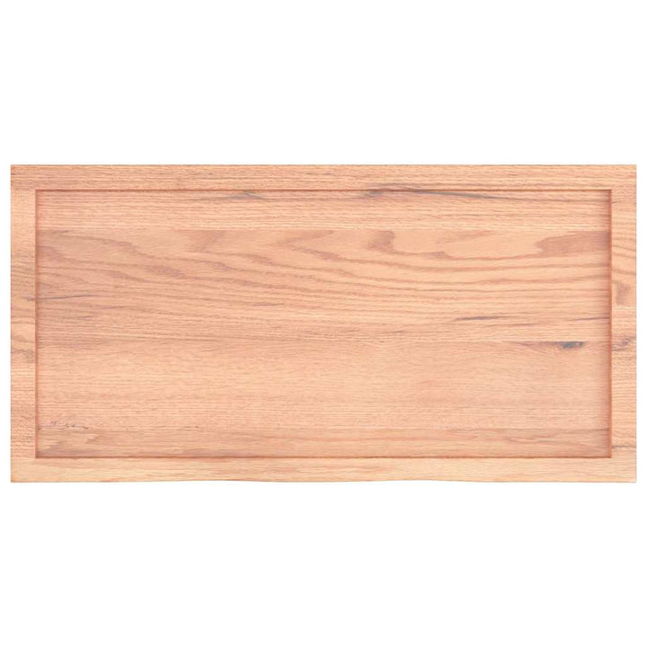 væghylde 100x50x(2-6) cm behandlet massivt egetræ lysebrun