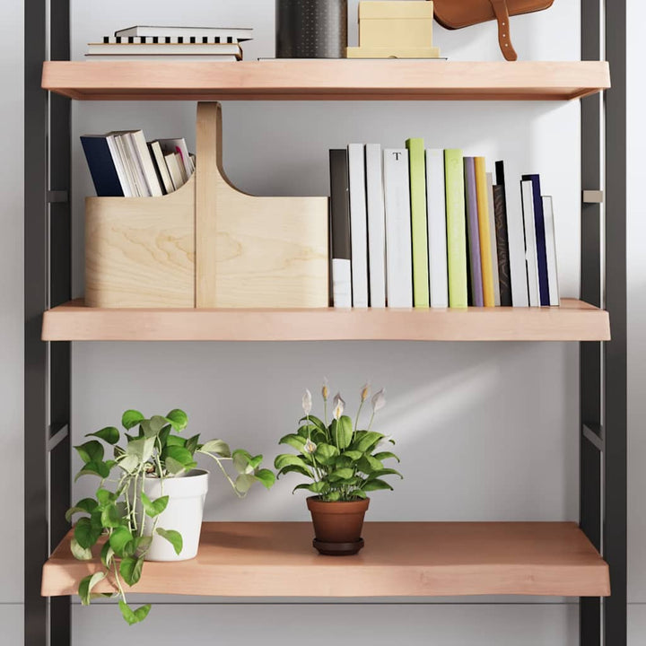 væghylde 100x50x(2-6) cm behandlet massivt egetræ lysebrun