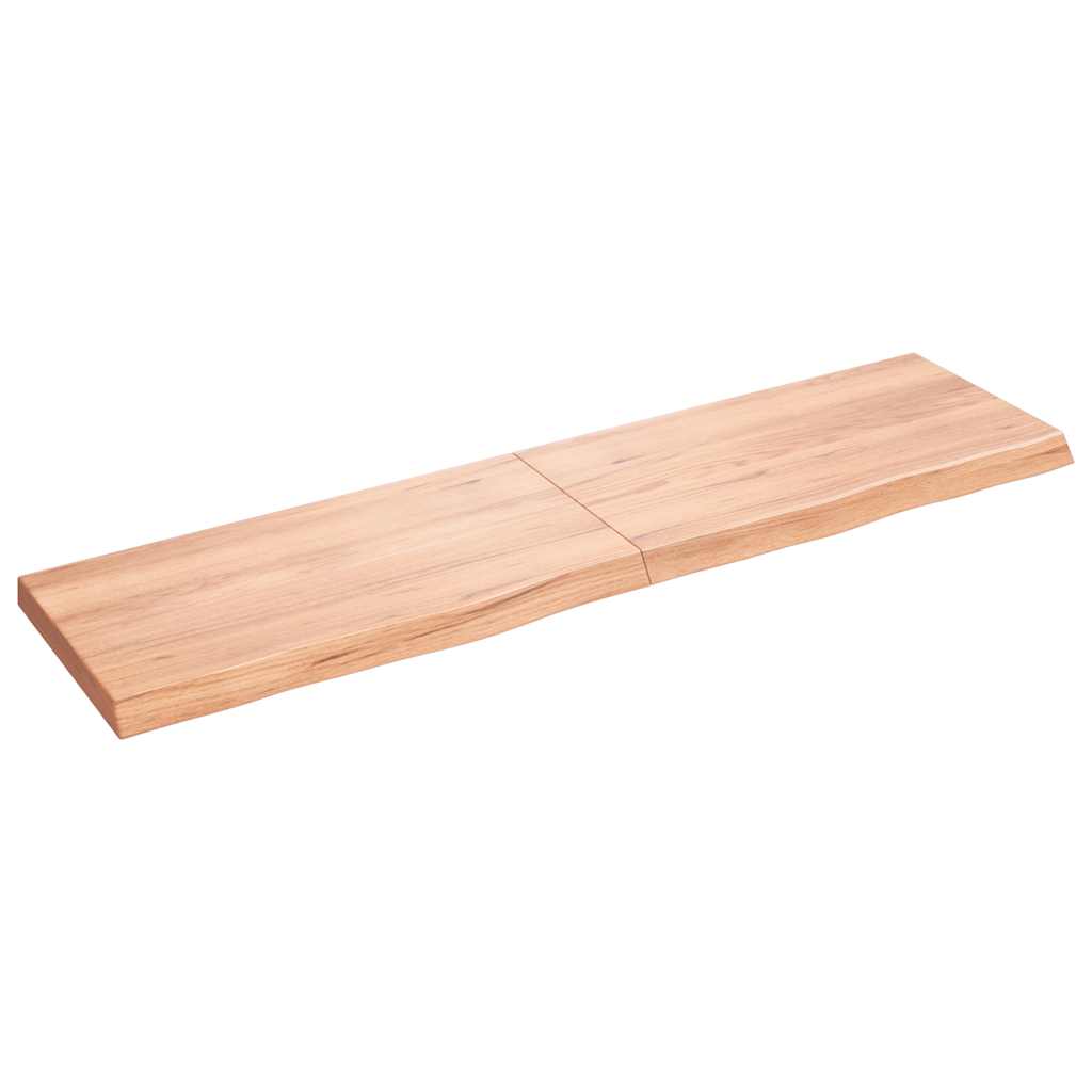 væghylde 120x30x(2-4) cm behandlet massivt egetræ lysebrun