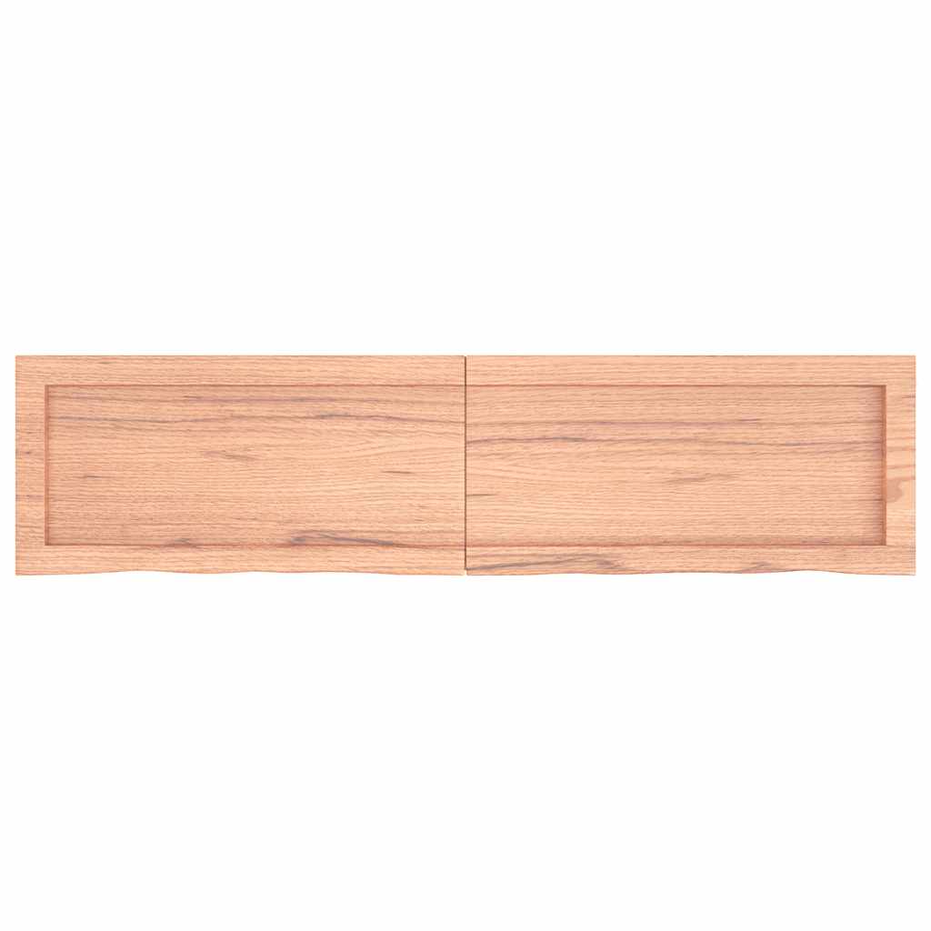 væghylde 120x30x(2-4) cm behandlet massivt egetræ lysebrun