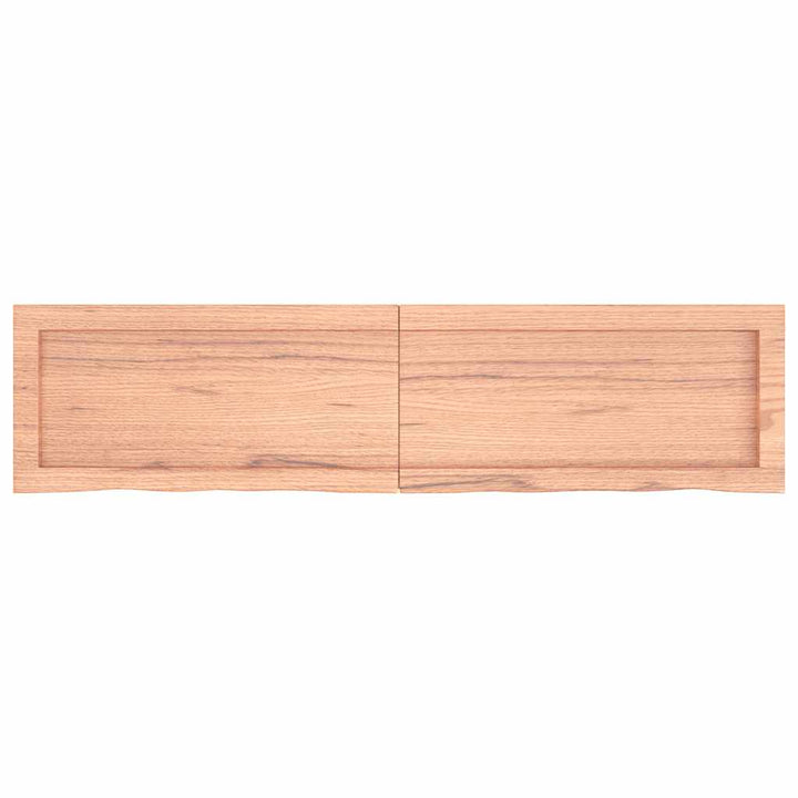 væghylde 120x30x(2-4) cm behandlet massivt egetræ lysebrun
