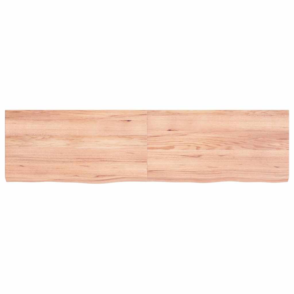 væghylde 120x30x(2-4) cm behandlet massivt egetræ lysebrun