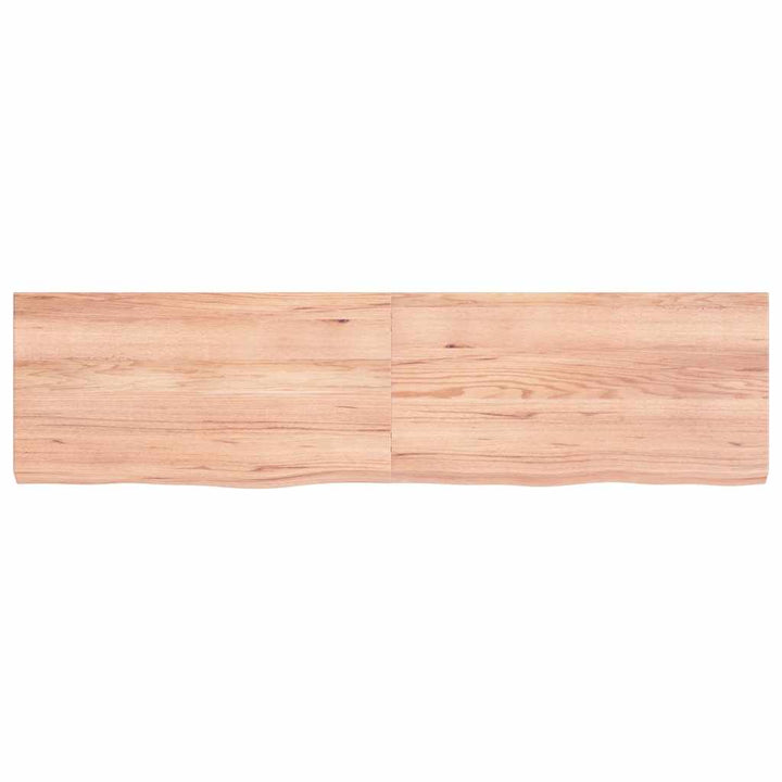væghylde 120x30x(2-4) cm behandlet massivt egetræ lysebrun