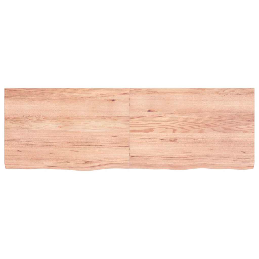 væghylde 120x40x(2-4) cm behandlet massivt egetræ lysebrun