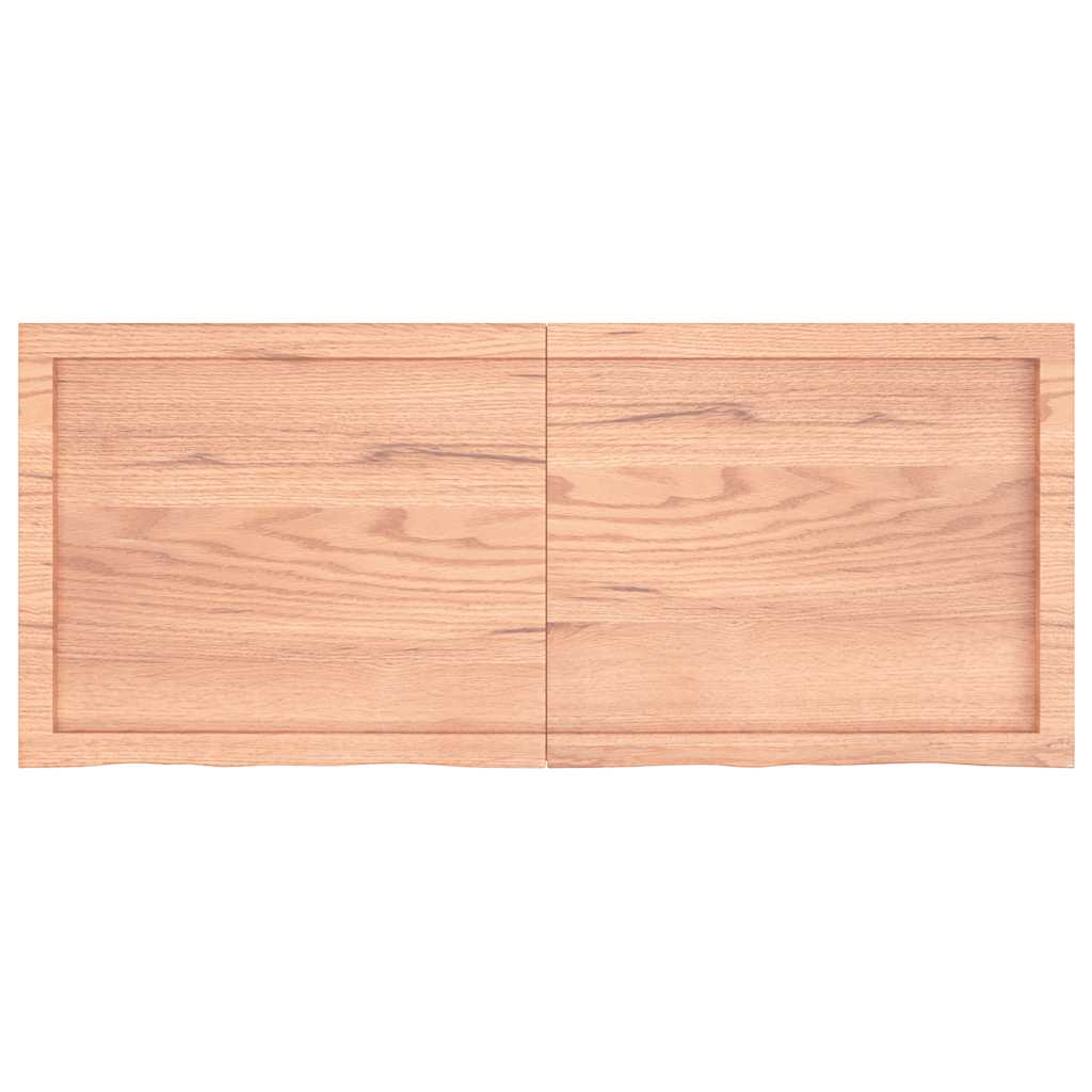væghylde 120x50x(2-4) cm behandlet massivt egetræ lysebrun