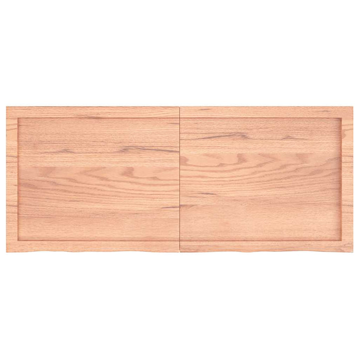 væghylde 120x50x(2-4) cm behandlet massivt egetræ lysebrun