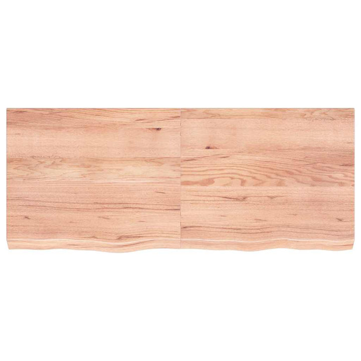 væghylde 120x50x(2-6) cm behandlet massivt egetræ lysebrun