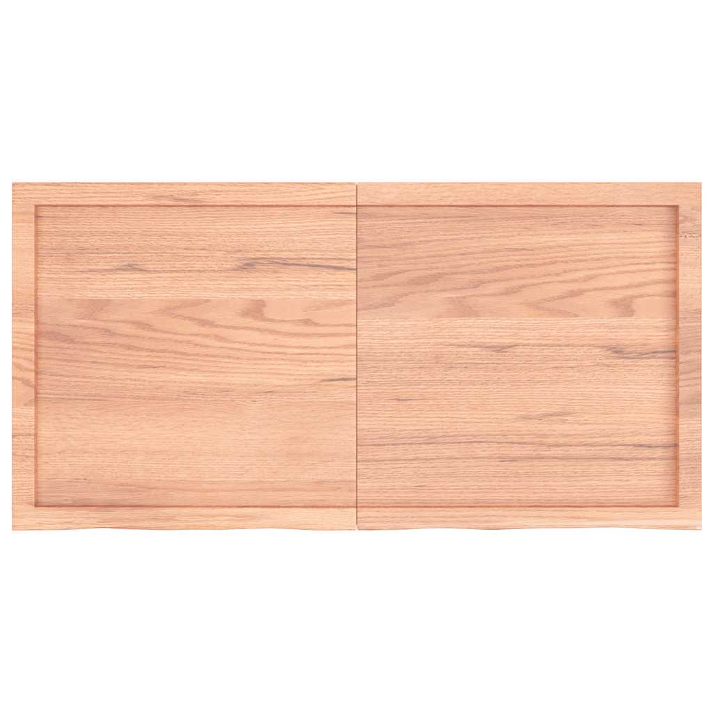 væghylde 120x60x(2-6) cm behandlet massivt egetræ lysebrun