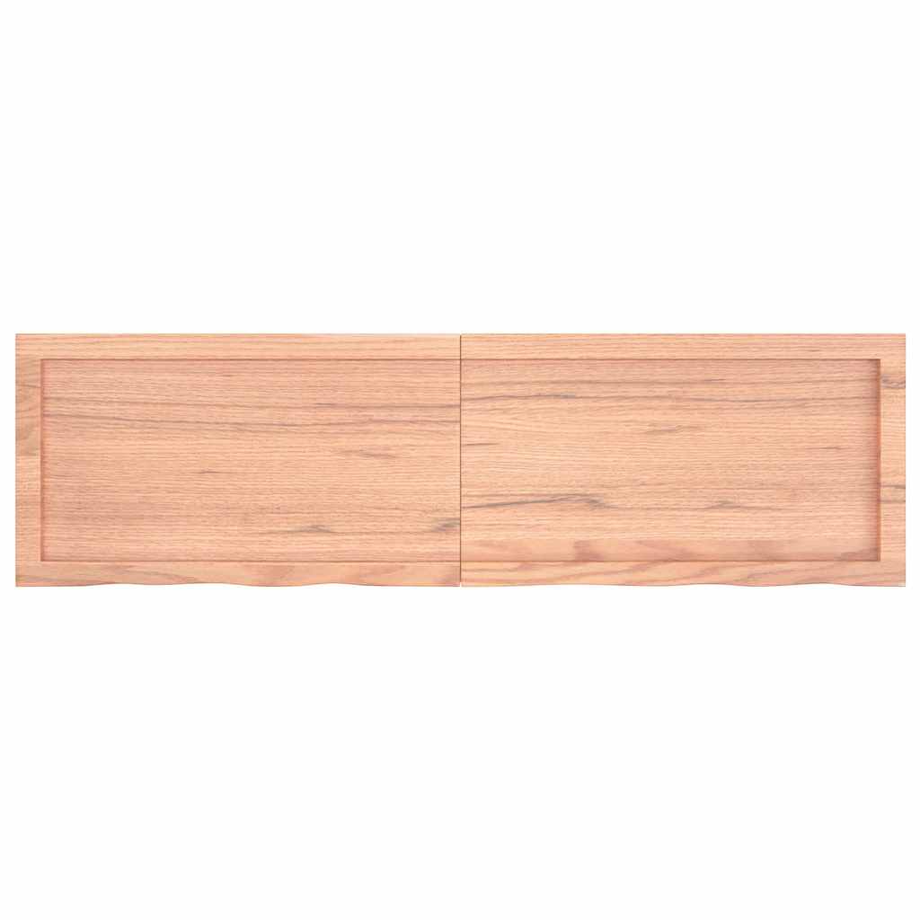 væghylde 140x50x(2-4) cm behandlet massivt egetræ lysebrun