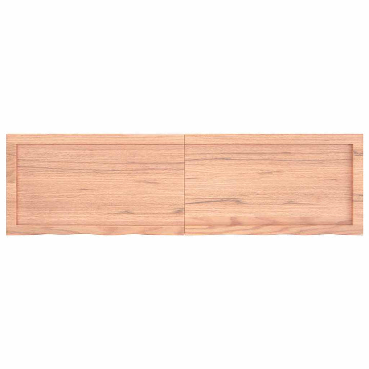 væghylde 140x50x(2-4) cm behandlet massivt egetræ lysebrun