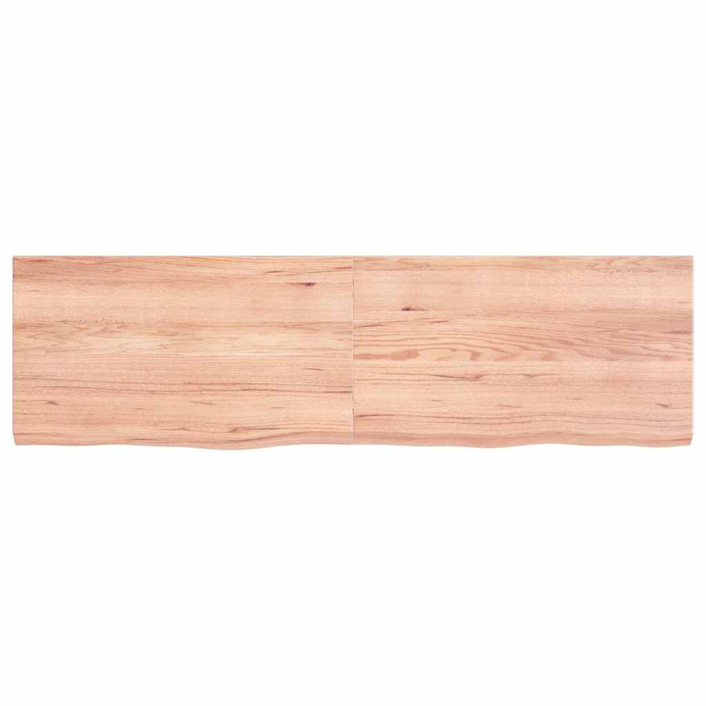 væghylde 140x50x(2-4) cm behandlet massivt egetræ lysebrun