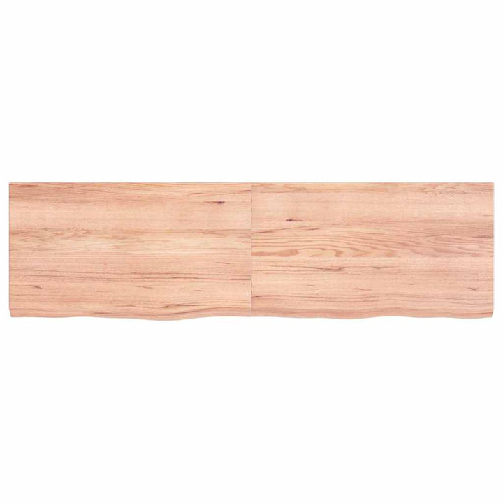 væghylde 140x50x(2-4) cm behandlet massivt egetræ lysebrun