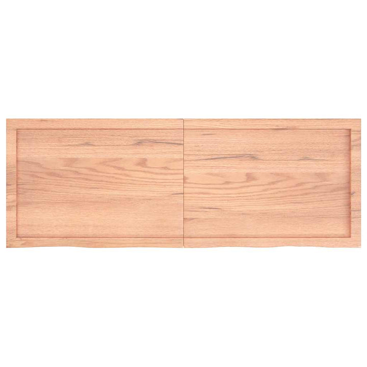 væghylde 140x50x(2-6) cm behandlet massivt egetræ lysebrun