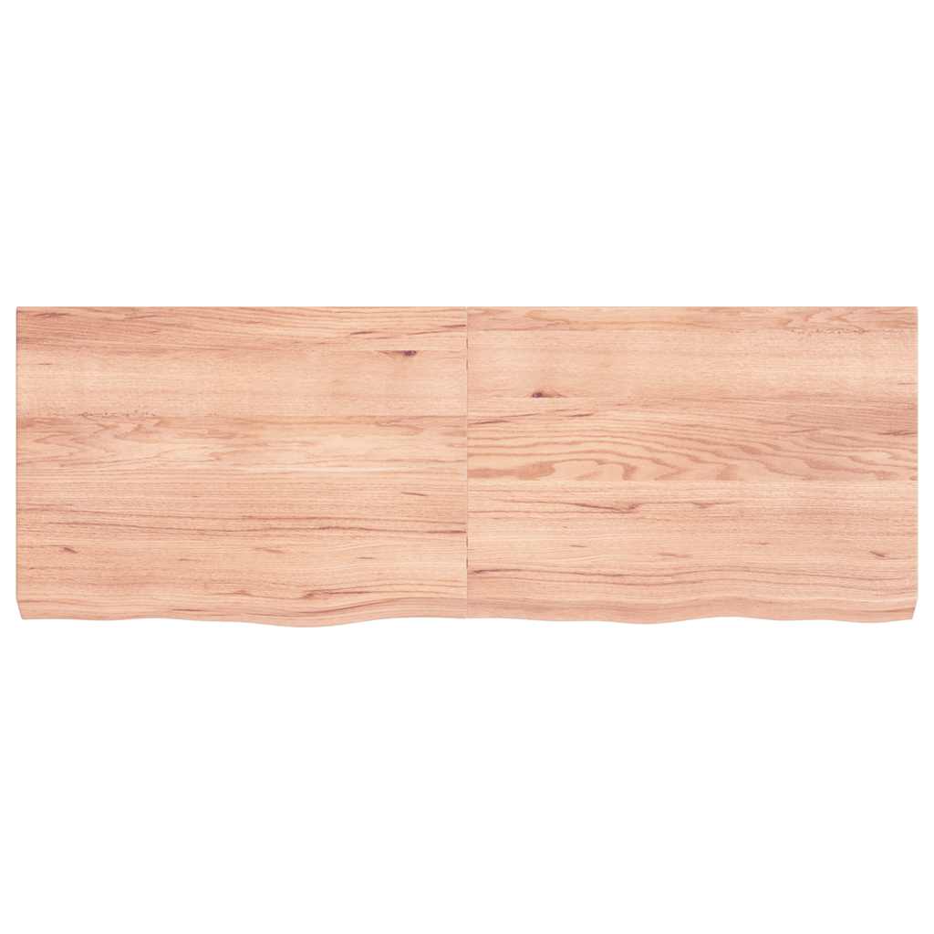 væghylde 140x50x(2-6) cm behandlet massivt egetræ lysebrun