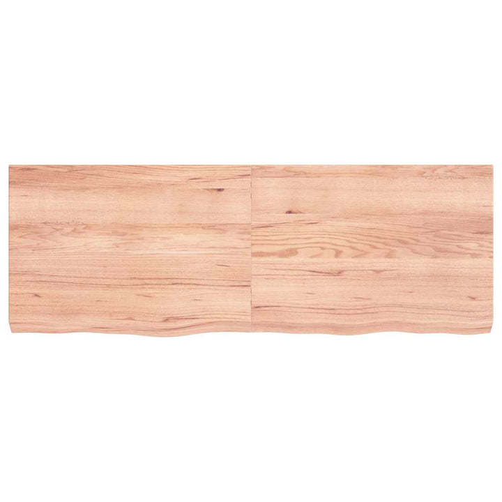 væghylde 140x50x(2-6) cm behandlet massivt egetræ lysebrun
