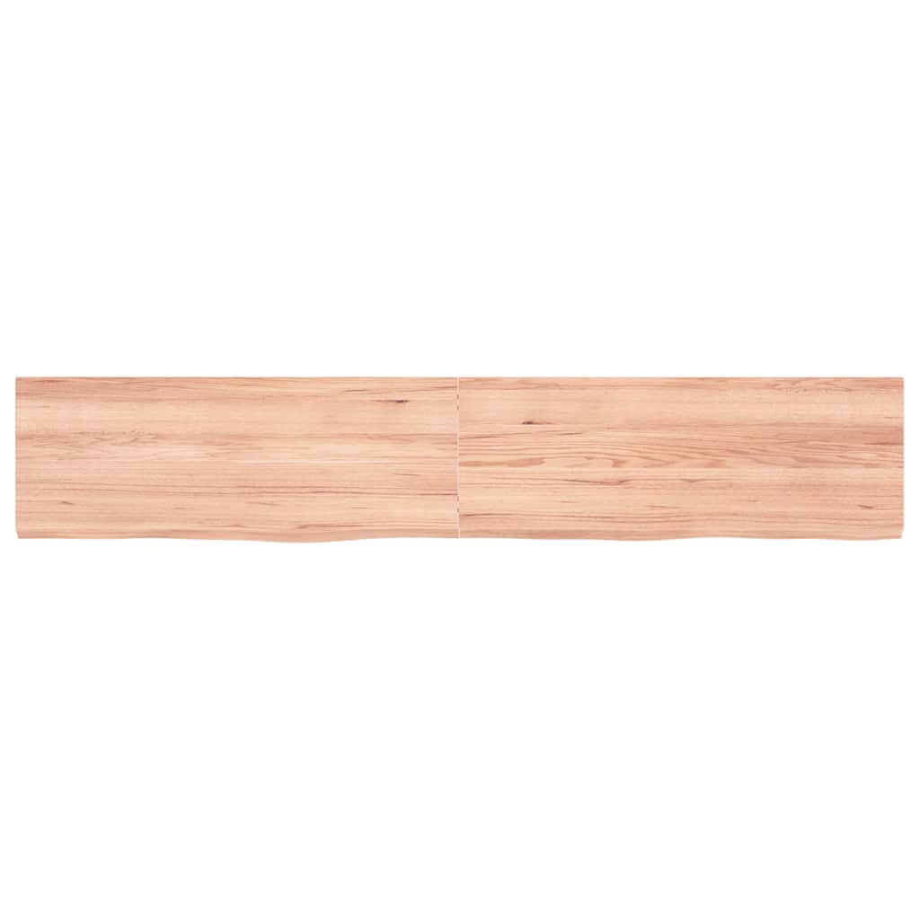væghylde 160x30x(2-4) cm behandlet massivt egetræ lysebrun