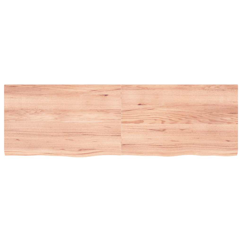 væghylde 160x50x(2-4) cm behandlet massivt egetræ lysebrun