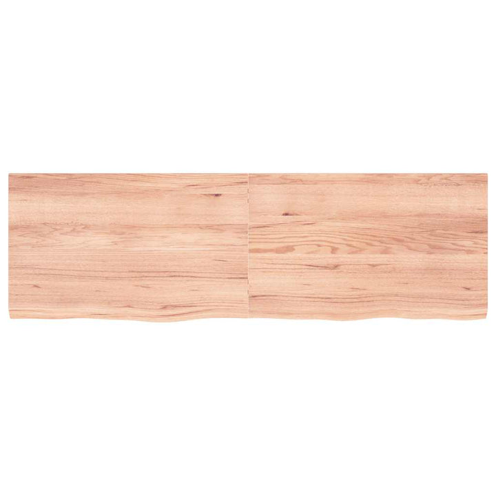 væghylde 160x50x(2-4) cm behandlet massivt egetræ lysebrun