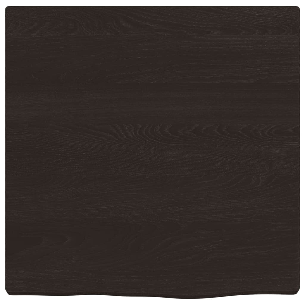 væghylde 40x40x2 cm behandlet massivt egetræ mørkebrun