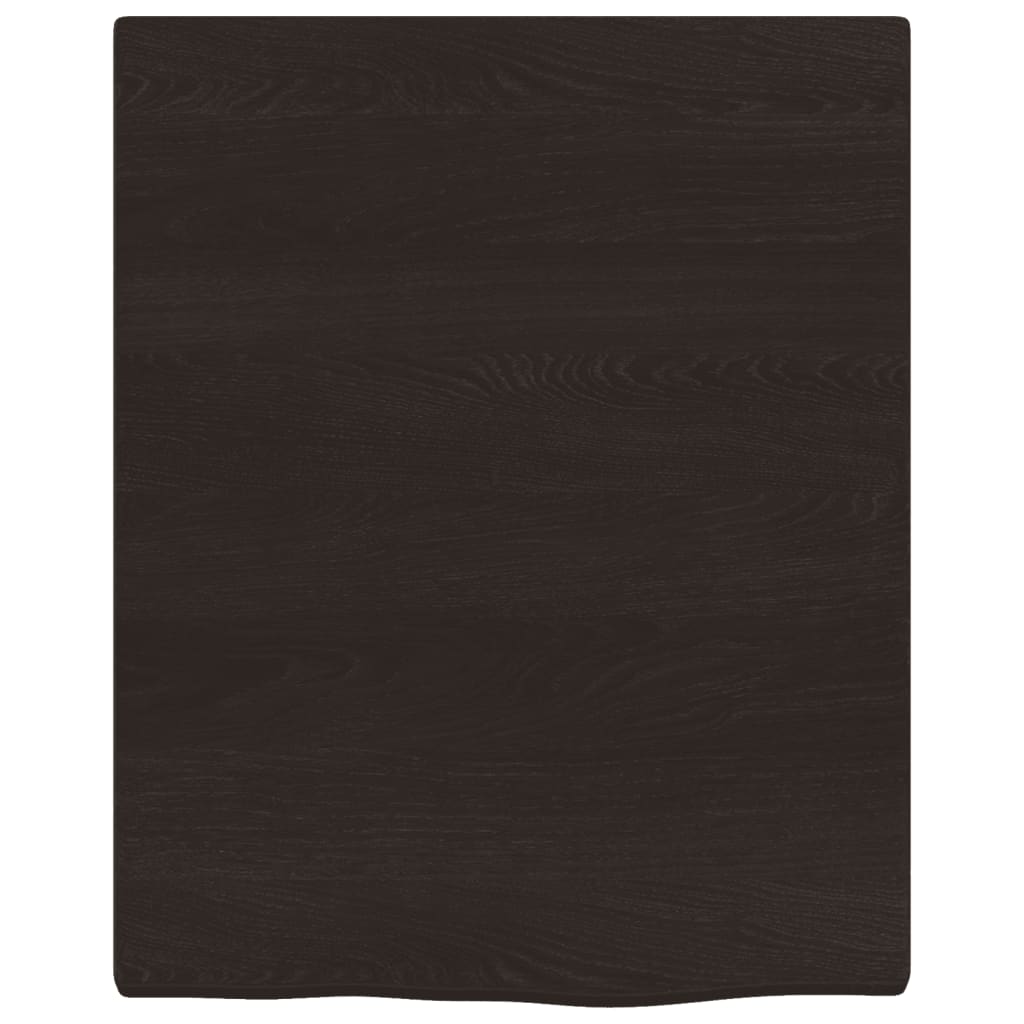 væghylde 40x50x2 cm behandlet massivt egetræ mørkebrun