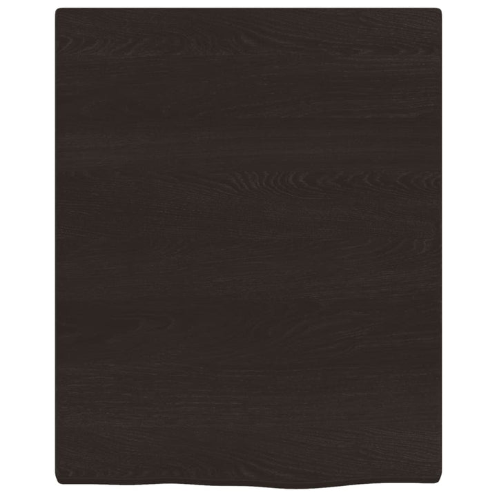 væghylde 40x50x2 cm behandlet massivt egetræ mørkebrun