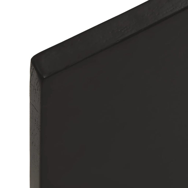væghylde 60x20x2 cm behandlet massivt egetræ mørkebrun