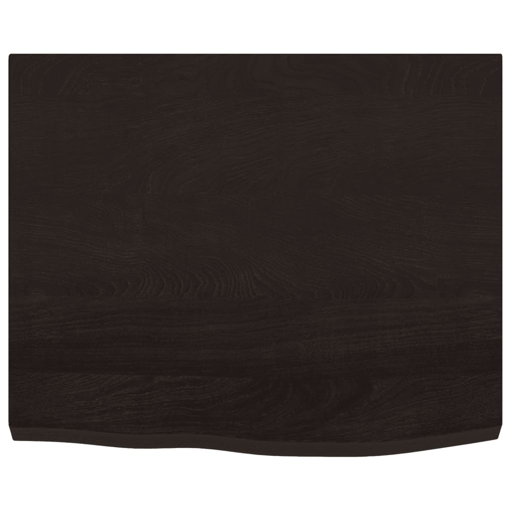 væghylde 60x50x(2-4) cm behandlet massivt egetræ mørkebrun