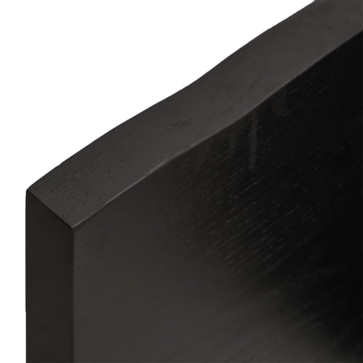 væghylde 80x20x4 cm behandlet massivt egetræ mørkebrun
