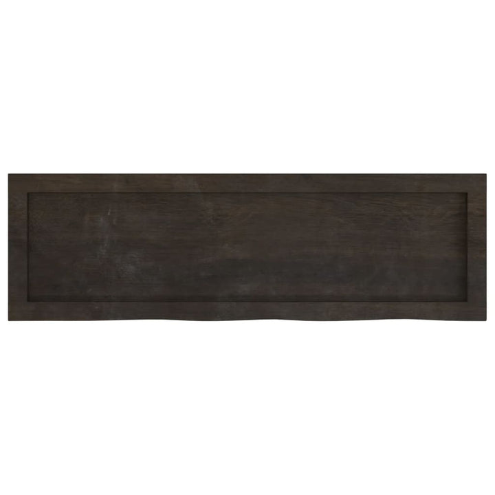 væghylde 100x30x(2-4) cm behandlet massivt egetræ mørkebrun