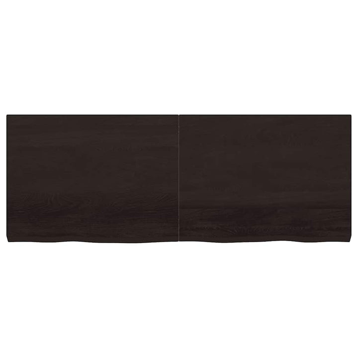 væghylde 160x60x(2-6) cm behandlet massivt egetræ mørkebrun