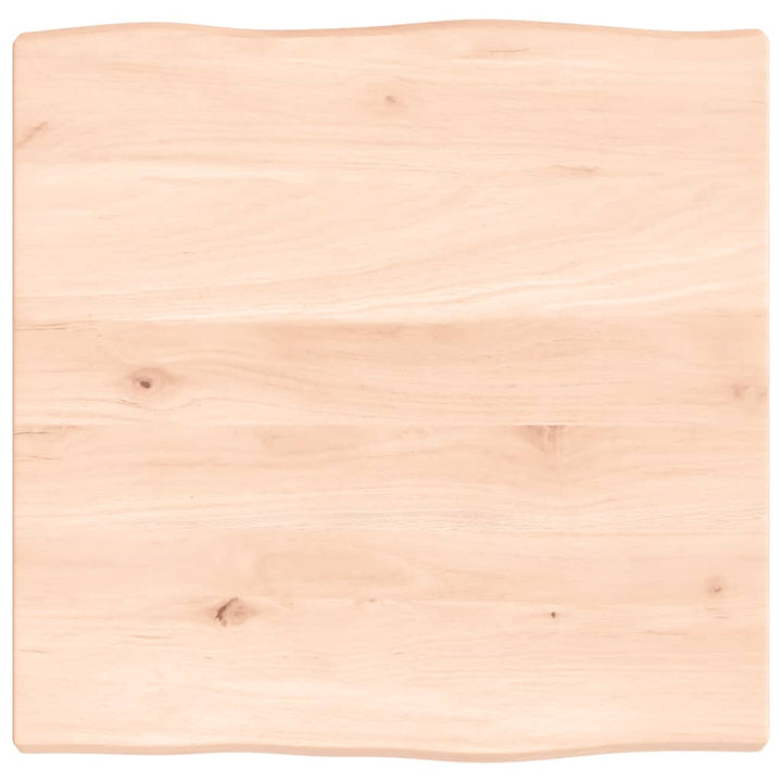bordplade 40x40x2 cm naturlig kant ubehandlet massivt egetræ