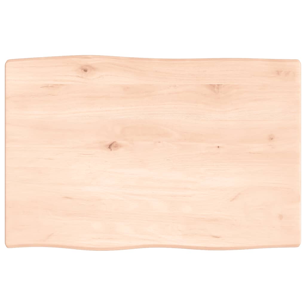 bordplade 60x40x2 cm naturlig kant ubehandlet massivt egetræ