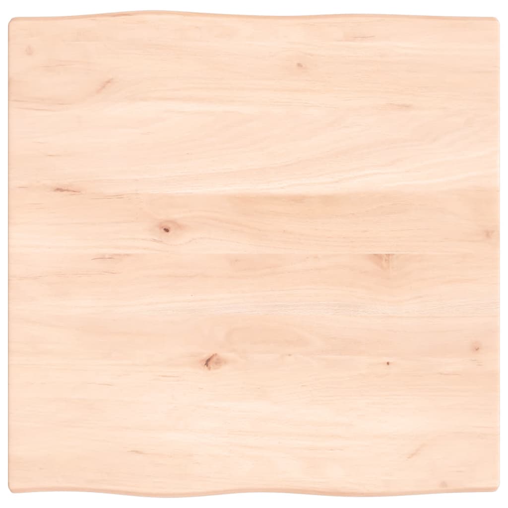 bordplade 60x60x2 cm naturlig kant ubehandlet massivt egetræ