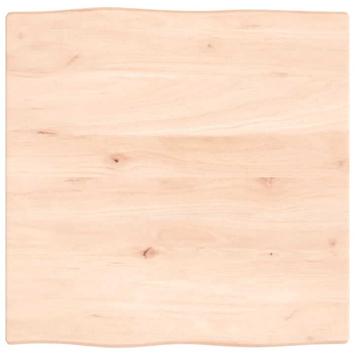 bordplade 60x60x2 cm naturlig kant ubehandlet massivt egetræ