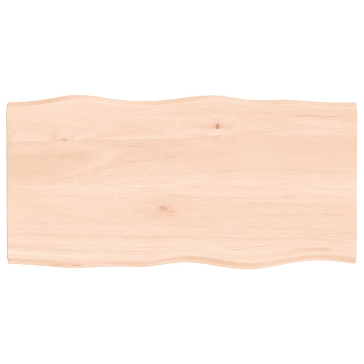 bordplade 80x40x2 cm naturlig kant ubehandlet massivt egetræ