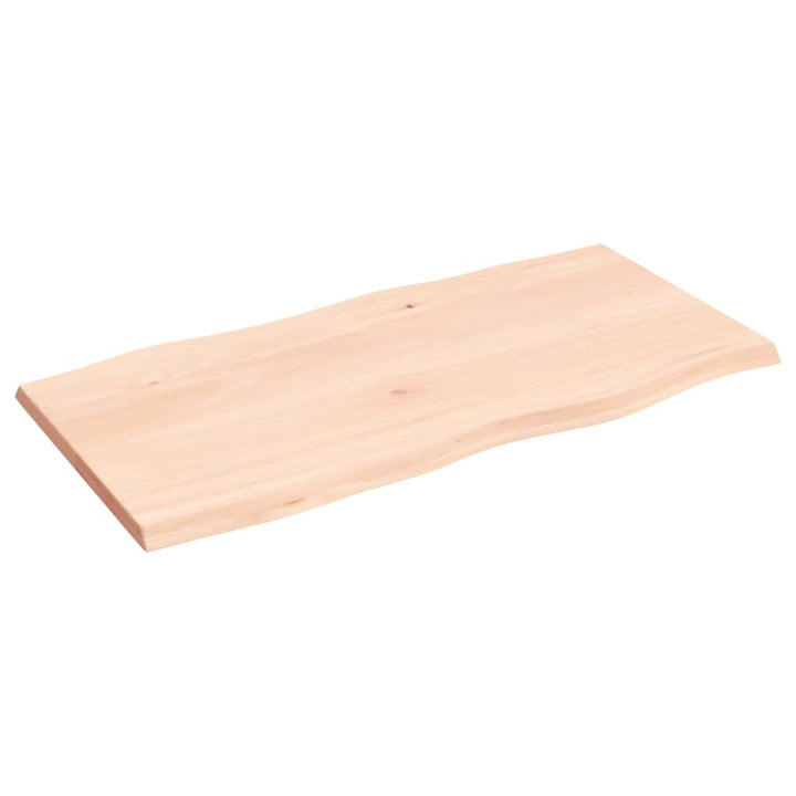 bordplade 80x40x2 cm naturlig kant ubehandlet massivt egetræ