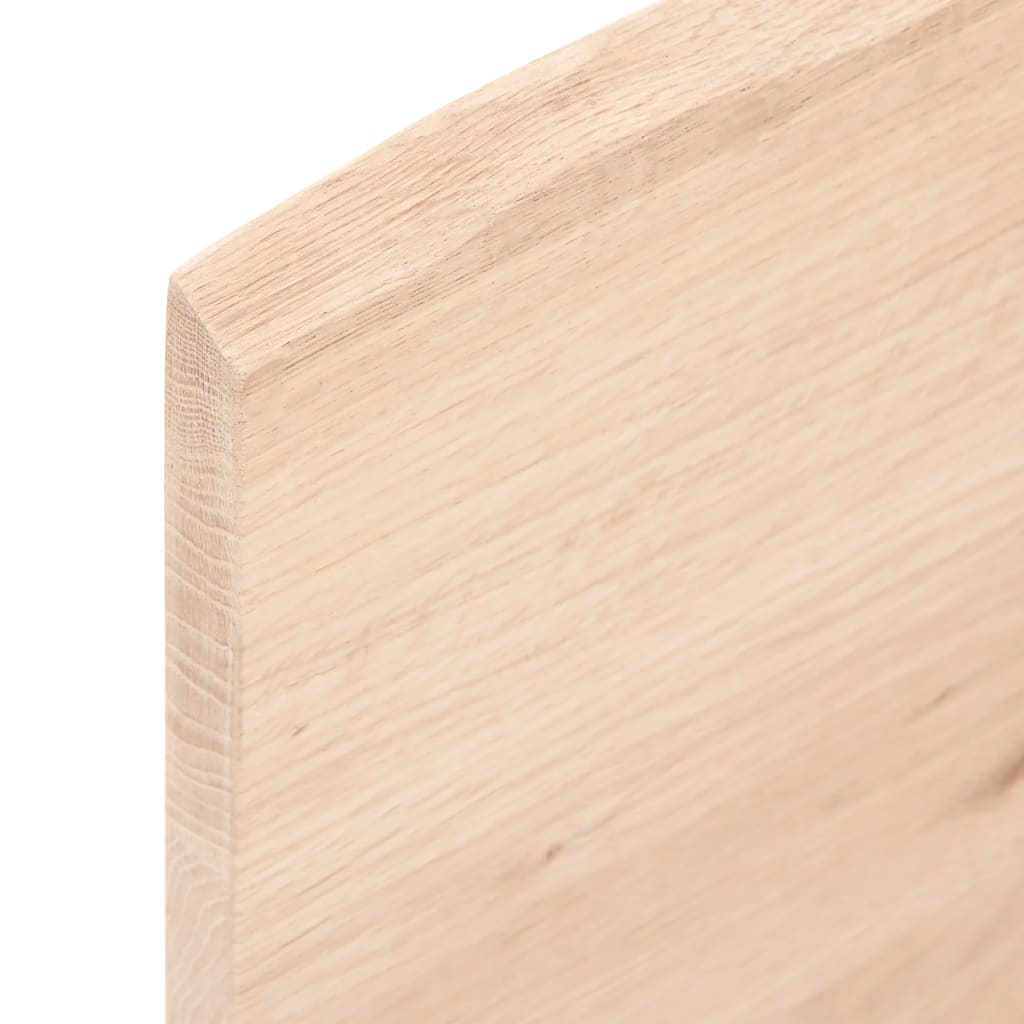 bordplade 100x50x2 cm naturlig kant ubehandlet massivt egetræ