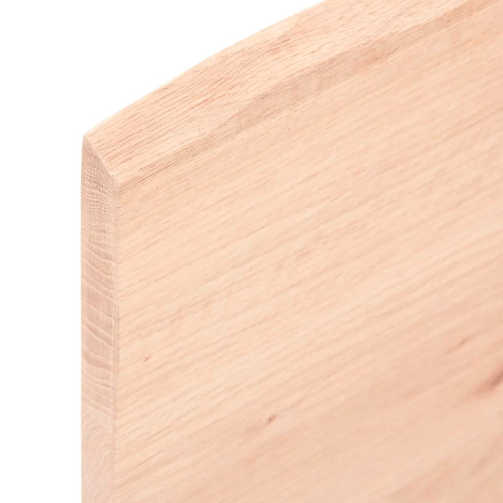 bordplade 100x50x2 cm naturlig kant ubehandlet massivt egetræ