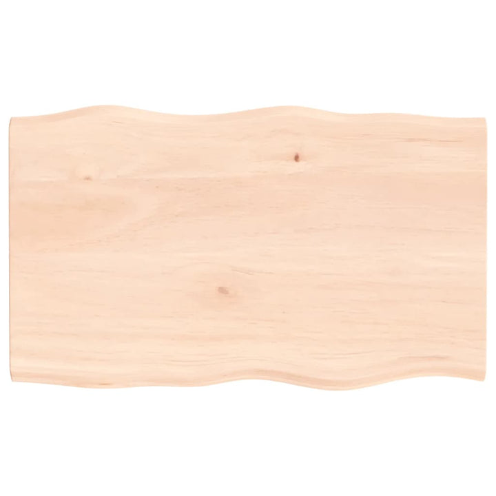 bordplade 100x60x2 cm naturlig kant ubehandlet massivt egetræ