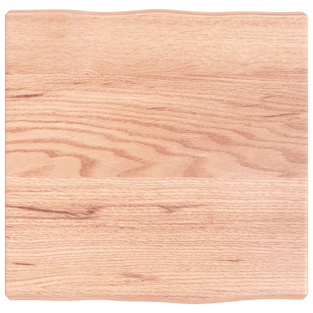 bordplade 40x40x(2-4) cm naturlig kant behandlet træ lysebrun